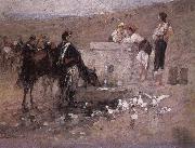Nicolae Grigorescu Girls and Young Men by the Well Spain oil painting artist